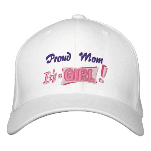 Proud Mom _ Girl Embroidered Baseball Hat