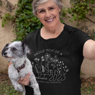 Proud Mom Graduate Blooming Wildflower Modern Plus Size T-Shirt