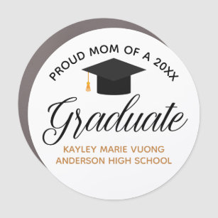 Proud Mom Graduation Custom School Class Name Car Magnet