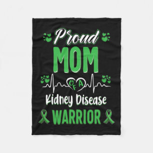 Proud Mom Kidney Disease Warrior Awareness Ribbon Fleece Blanket