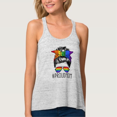 PROUD MOM Messy Bun Tank Top 