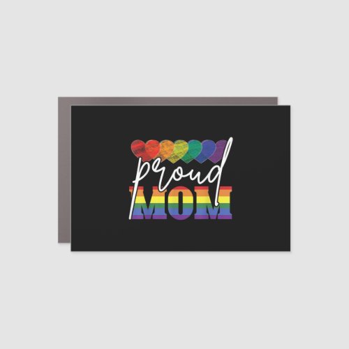 Proud Mom Mothers Day Gift LGBTQ Rainbow Flag Gay Car Magnet