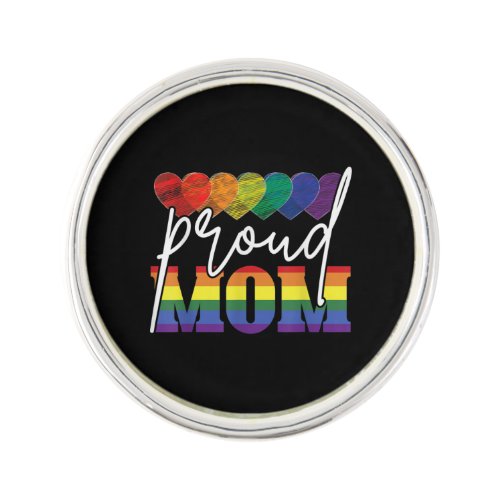 Proud Mom Mothers Day Gift LGBTQ Rainbow Flag Gay Lapel Pin