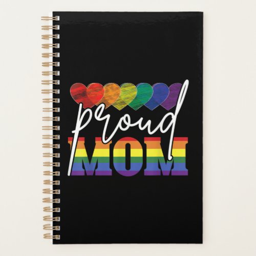 Proud Mom Mothers Day Gift LGBTQ Rainbow Flag Gay Planner