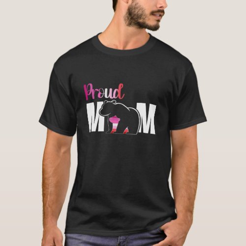 Proud Mom Mothers Day Lesbian Mom LGBT Mama Bear T_Shirt