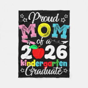 Proud mom of 2026 kindergarten graduation graduate fleece blanket