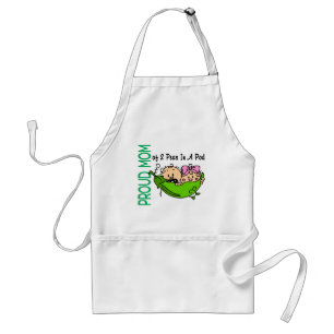 Proud Mom Of 2 Peas In A Pod VERSION 3 Adult Apron