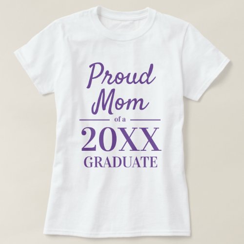 Proud mom of a 2022 graduate elegant typography T_Shirt