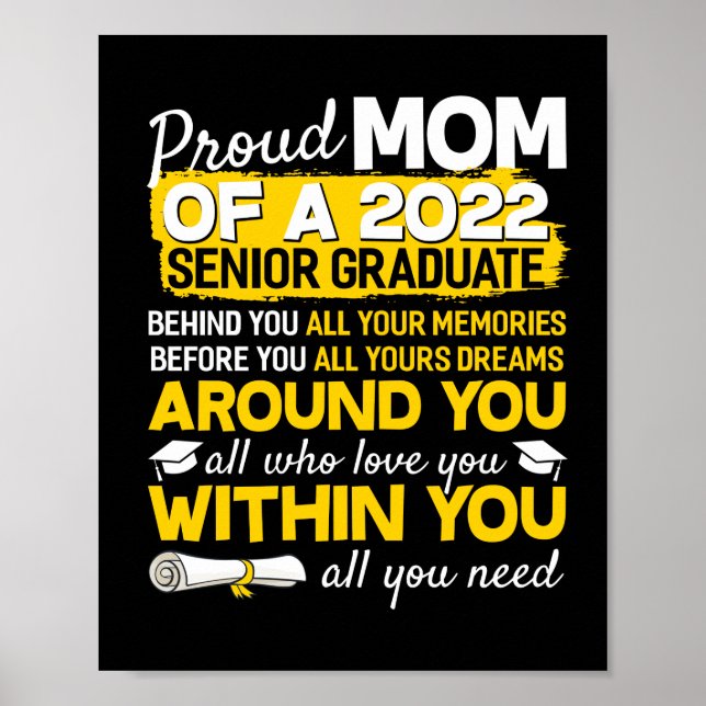 Proud Mom Of A 2022 Senior Graduate Senior 22 Poster (Front)