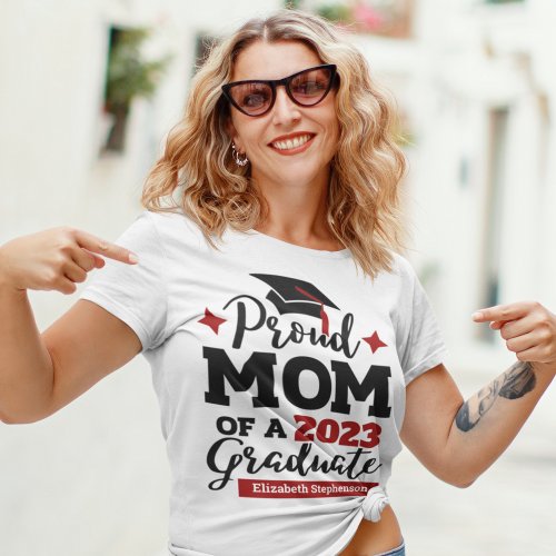 Proud Mom of a 2023 graduate family matching T_Shirt