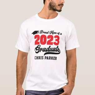 Proud MOM of a 2023 Graduate Modern Red Script T-Shirt