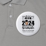 Proud Mom of a 2024 Graduate Button<br><div class="desc">Celebrate your child's remarkable achievement with our "Proud Mom of a 2024 Graduate" Button. Made with durable materials and a vibrant design, this button proudly showcases your role as a proud mom of a 2024 graduate. Whether you're attending graduation ceremonies, family gatherings, or simply running errands around town, this button...</div>