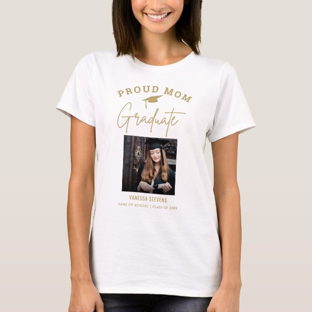Proud Mom of a 2024 Graduate  Custom Photo  T-Shirt (Front)