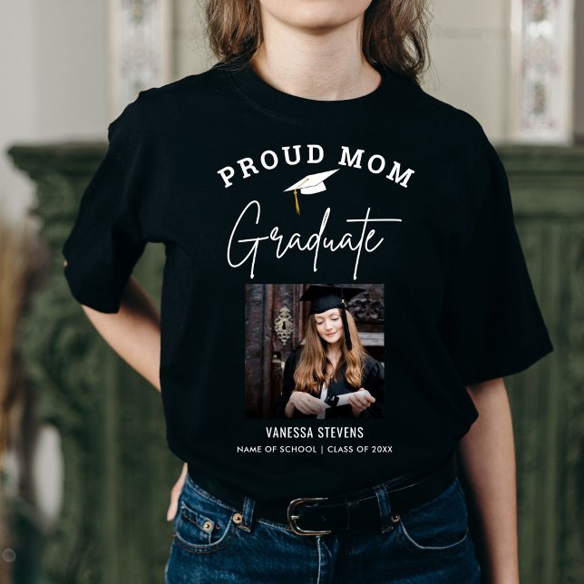 Proud Mom of a 2024 Graduate  Custom Photo  T-Shirt (Creator Uploaded)