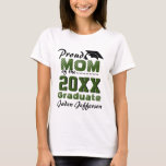 Proud MOM of a 2024 Graduate Green Black T-Shirt<br><div class="desc">Proud MOM of a 2024 Graduate T-Shirt.</div>