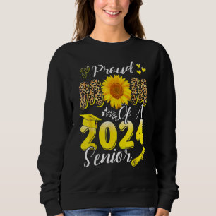Proud Mom Of A 2024 Senior, Funny Leopard Sunflowe Sweatshirt