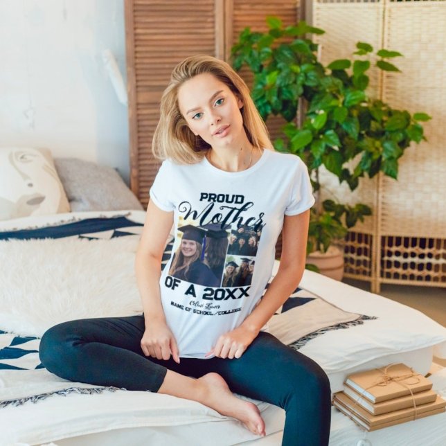 Proud Mom of a 2026 Graduate 3-Photo Collage T-Shirt (Creator Uploaded)
