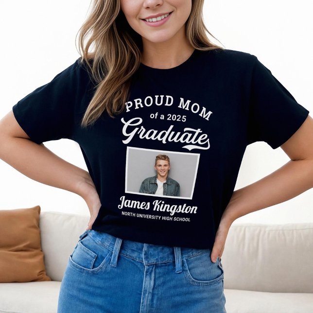 Proud Mom of a 2026 Graduate Black T-Shirt (Creator Uploaded)