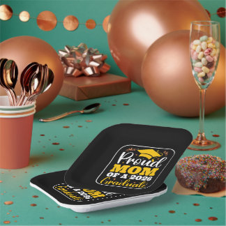 Proud Mom Of A 2026 Personalized Graduation Mother Paper Plates