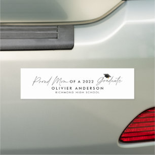 Proud mom of a class of 2022 graduate script car magnet