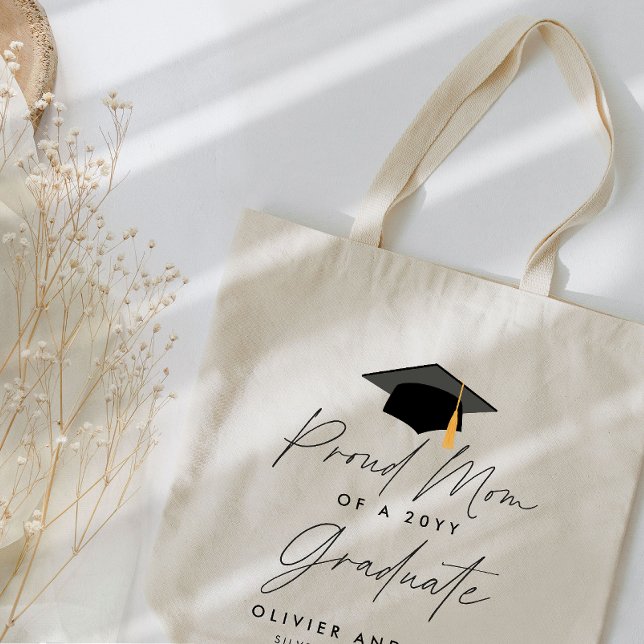 Proud mom of a class of 20YY graduate script Sweat Tote Bag (Creator Uploaded)
