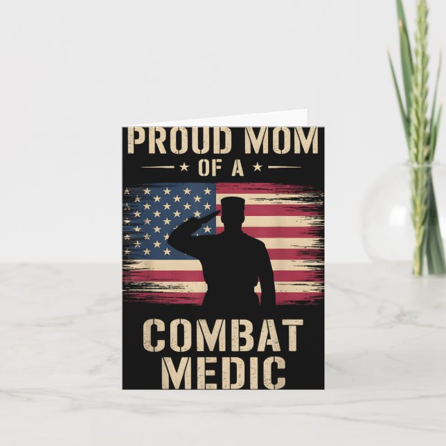 Proud Mom Of A Combat Medic Veterans Day Mom Grand Card (Front)