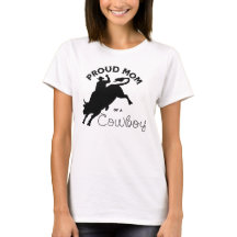 Proud Mom of A Cowboy Simple Black lettering
