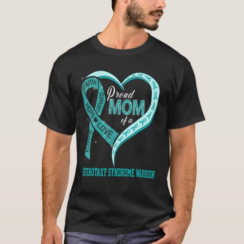 Proud Mom Of A Heterotaxy Syndrome Warrior Ribbon  T_Shirt