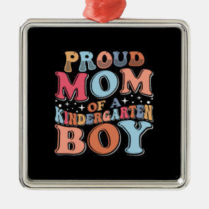 Proud Mom Of A Kindergarten Boy Metal Ornament