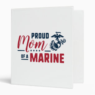 Proud Mom of a Marine - Color 3 Ring Binder