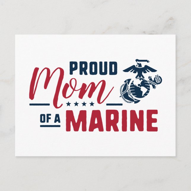 Proud Mom of a Marine - Color Holiday Postcard (Front)