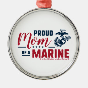 Proud Mom of a Marine - Color Metal Ornament