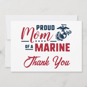 Proud Mom of a Marine - Color Thank You Card