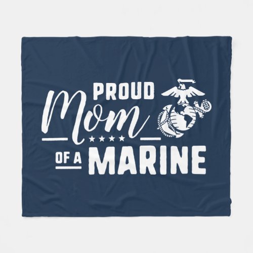 Proud Mom of a Marine Fleece Blanket