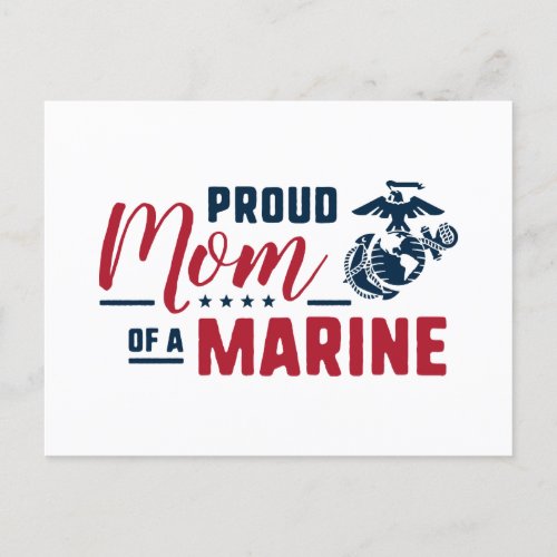 Proud Mom of a Marine Holiday Postcard