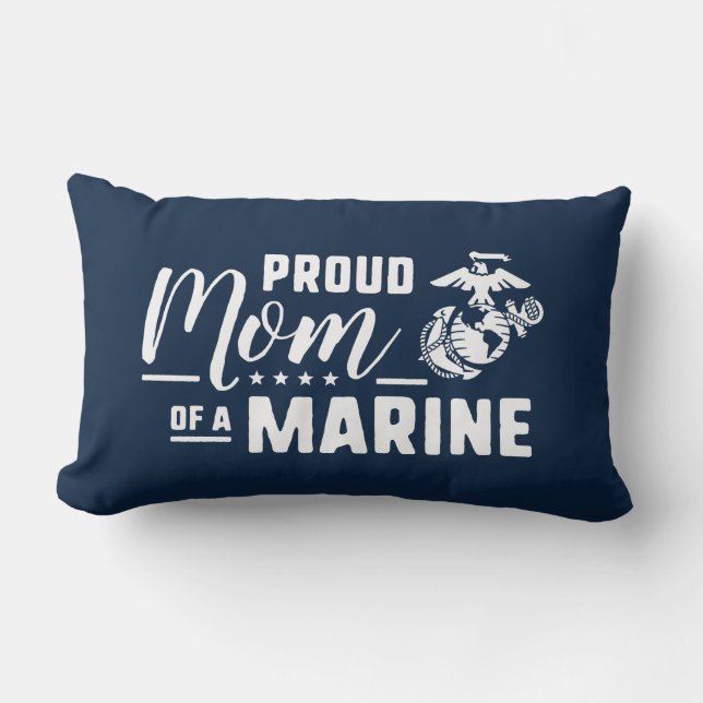 Proud Mom of a Marine Lumbar Pillow (Front)