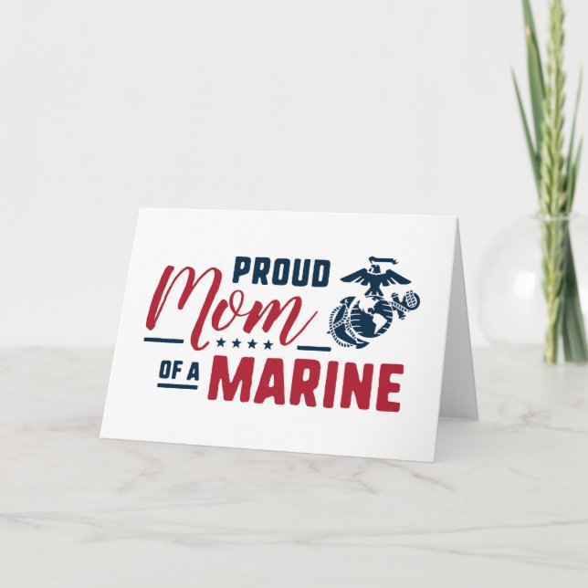 Proud Mom of a Marine Note Card (Front)