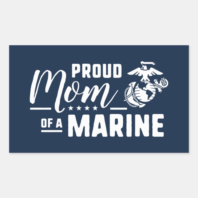 Proud Mom of a Marine Rectangular Sticker (Front)