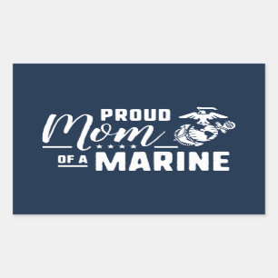 Proud Mom of a Marine Rectangular Sticker