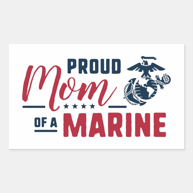 Proud Mom of a Marine Rectangular Sticker (Front)