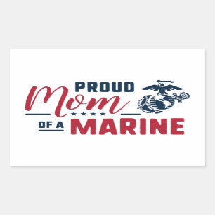 Proud Mom of a Marine Rectangular Sticker