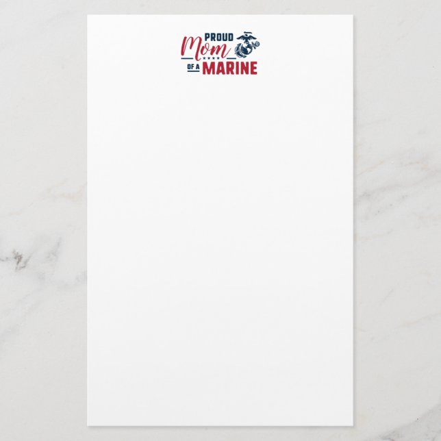 Proud Mom of a Marine Stationery (Front)
