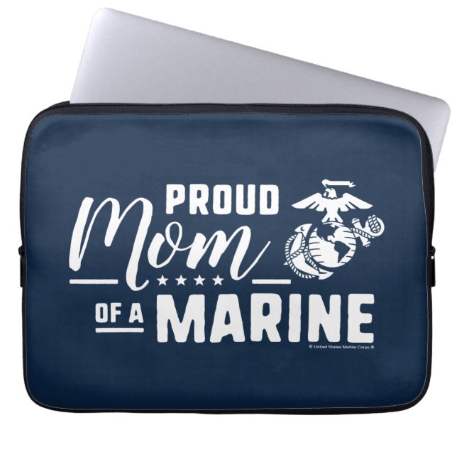 Proud Mom of a Marine - White Laptop Sleeve (Front)