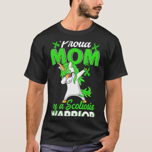 Proud Mom Of A Scoliosis Warrior Green Ribbon Gran T_Shirt