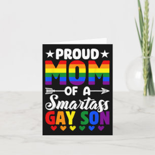 Proud Mom Of A Smart Gay Son Lgbtq Pride Flag Moth Card