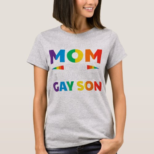 Proud Mom Of A Smartass Gay Son Funny LGBT Ally T_Shirt
