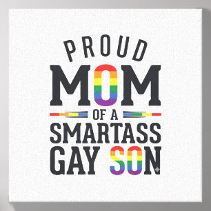 Proud Mom of a Smartass Gay Son Vintage Shirt Desi Canvas Photo Tile