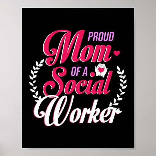 Proud Mom Of A Social Worker School Mental Health Poster