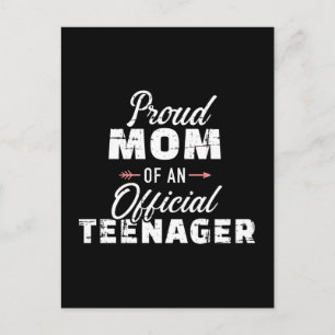Proud mom of a teenager 13th birthday postcard