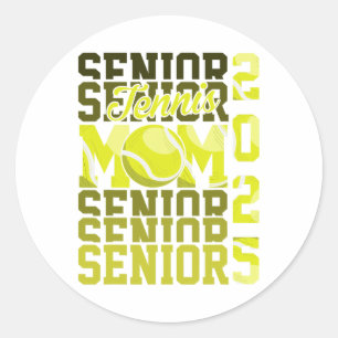 Proud Mom Of A Tennis Senior 2025 Cl Of 25 Graduat Classic Round Sticker